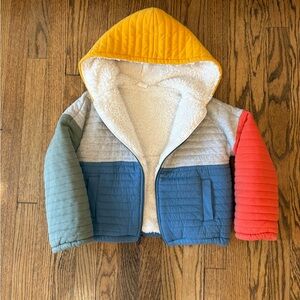 Quilted faux fur lined hooded jacket